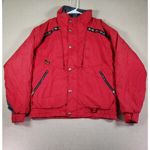 Vintage Alpine Design Jacket Mens Large L Goretex Full Zip Snap Button Softshell